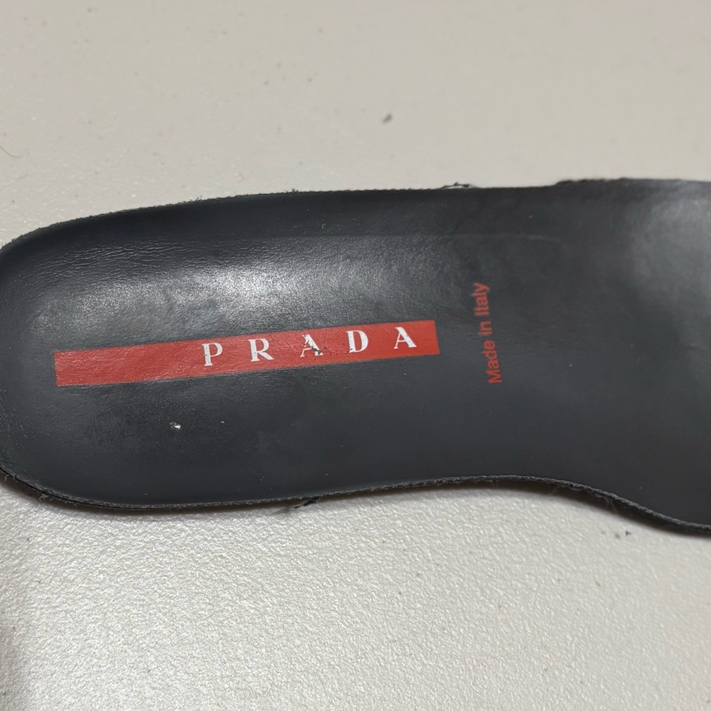Prada Blue Gray Lace-up Leather Distressed Ankle Boots Size EU 37 - Picture 6 of 15
